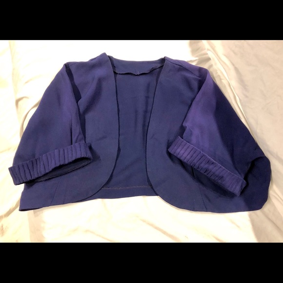 Vintage Sweaters - 🍂🍁Rare 1940s Vintage Shawl/Shrug Royal Blue